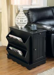 Black Cabinet Table with Magazine Rack - 700411