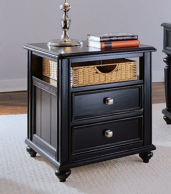 Black Camden Accent Table with Basket - Lea American Drew - 919-915