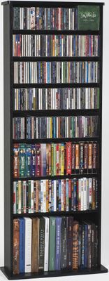 Black DVD Storage Rack - Leslie Dame DVD Storage - CDV-500BLK