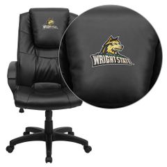 Black Leather Executive Office Chair Wright State University - GO-5301BSPEC-BK-LEA-45036-EMB-GG