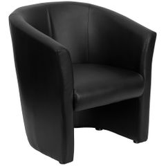 Black Leather Reception Chair - GO-S-01-BK-QTR-GG