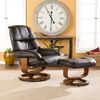 Black Leather Recliner and Ottoman - Holly and Martin