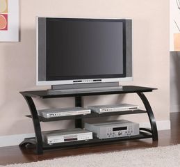 Black Metal and Glass Media Console - 700664