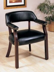 Black Office Guest Chair with Nailhead Trim - 511K