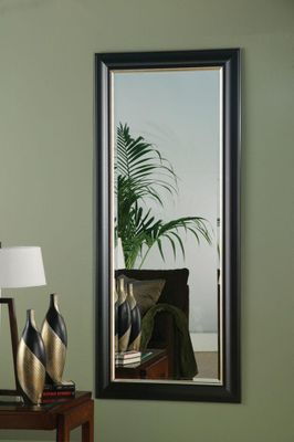 Black & Silver Framed Floor Mirror - 900671