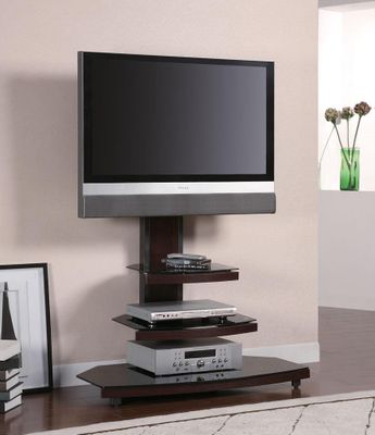 Black Tiered Media Console with Bracket - 700668