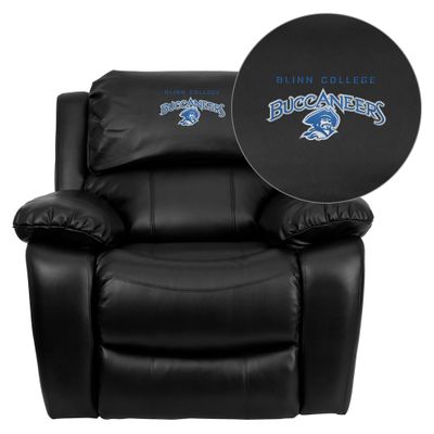 Blinn College Buccaneers Black Leather Rocker Recliner - MEN-DA3439-91-BK-41007-EMB-GG