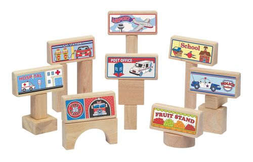 Block Toppers - 8 Pcs in Natural - Guidecraft - G3020