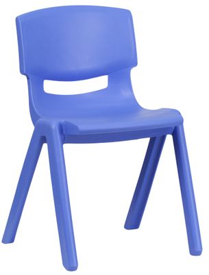 Blue Plastic Stackable School Chair - YU-YCX-004-BLUE-GG