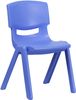 Blue Plastic Stackable School Chair - YU-YCX-005-BLUE-GG