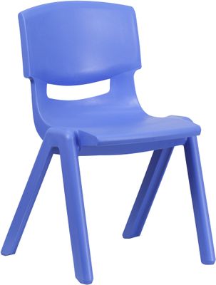 Blue Plastic Stackable School Chair - YU-YCX-005-BLUE-GG
