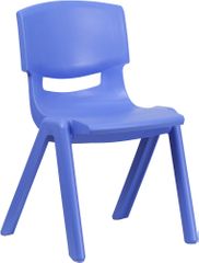 Blue Plastic Stackable School Chair - YU-YCX-005-BLUE-GG