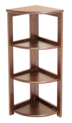 Bookcase - Flip-Flop 3 Shelf Folding Corner Bookcase - HBCFC3412
