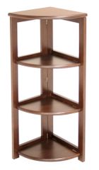 Bookcase - Flip-Flop 3 Shelf Folding Corner Bookcase - HBCFC3412