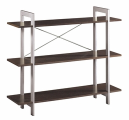 Bookcase in Espresso with Silver Accents - Office Star - XT27
