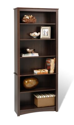 Bookcase with 6 Shelves in Espresso - Prepac Furniture - EDL-3277