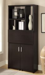Bookshelf with Pull Out Desk in Cappuccino - 800315
