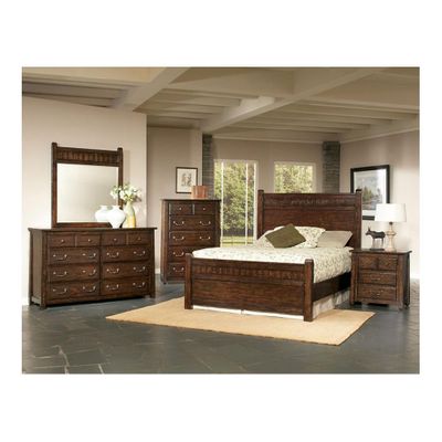 Boone 5 Piece Bedroom Set - Distressed Dark Oak - Largo - LARGO-WG-BOONE-5PC-SET