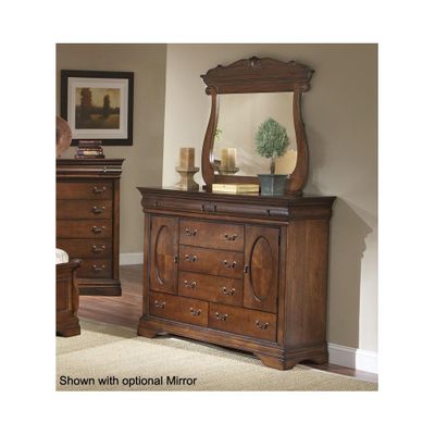 Bordeaux 5 Drawer 2 Door Bureau Brown Cherry - Largo - LARGO-ST-B4300-11