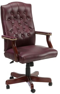 Boss Traditional Executive Swivel Chair in Burgundy - B915-BY