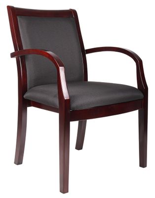 Boss Wood Slat Chair with Removable Back - 2pcs - B9550M-BK-2