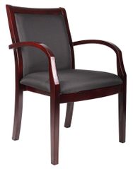 Boss Wood Slat Chair with Removable Back - 2pcs - B9550M-BK-2