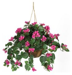 Bougainvillea Hanging Basket Silk Plant in Beauty - Nearly Natural - 6608