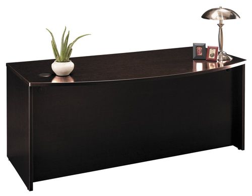 Bow Front Desk - Series C Mocha Cherry Collection - Bush Office Furniture - WC12946