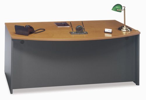 Bow Front Desk - Series C Natural Cherry Collection - Bush Office Furniture - WC72446