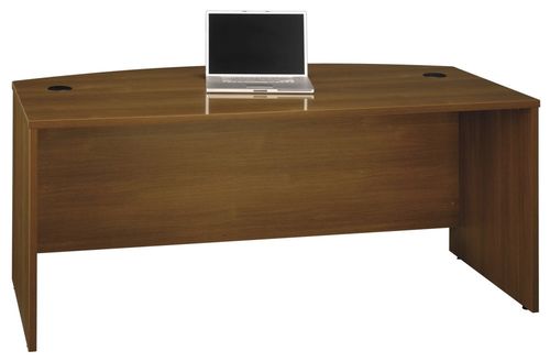 Bow Front Desk - Series C Warm Oak Collection - Bush Office Furniture - WC67546