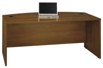 Bow Front Desk - Series C Warm Oak Collection - Bush Office Furniture - WC67546