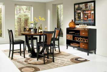 Boyer 6-Piece Counter Height Table Set in Black / Cherry - Coaster - 102098-9-DSET