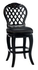 Braxton Wood Counter Stool with Black Leather Seat - 30"(H) - Hillsdale - 61920