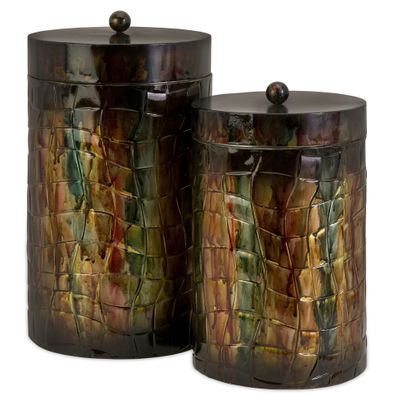Breen Lidded Cylinders (Set of 2) - IMAX - 12755-2