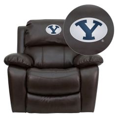 Brigham Young University Cougars Leather Rocker Recliner - MEN-DA3439-91-BRN-40010-EMB-GG