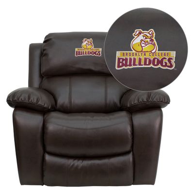 Brooklyn College Bulldogs Leather Rocker Recliner  - MEN-DA3439-91-BRN-41010-EMB-GG