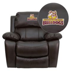 Brooklyn College Bulldogs Leather Rocker Recliner  - MEN-DA3439-91-BRN-41010-EMB-GG