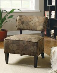 Brown Floral Armless Accent Chair  - 900514