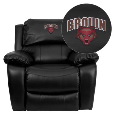 Brown University Bears Leather Rocker Recliner - MEN-DA3439-91-BK-45003-EMB-GG