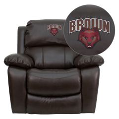 Brown University Bears Leather Rocker Recliner - MEN-DA3439-91-BRN-45003-EMB-GG