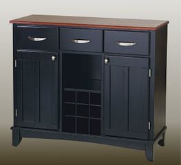 Buffet - Black Buffet with Cherry Wood Top - Home Styles - 5100-0042