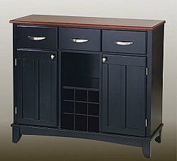Buffet - Black Buffet with Cherry Wood Top - Home Styles - 5100-0042