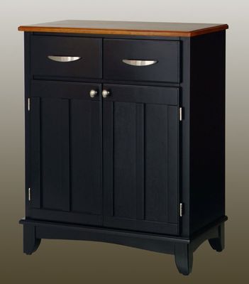 Buffet - Black Buffet with Cottage Oak Wood Top - Home Styles - 5001-0046