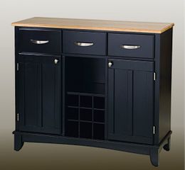 Buffet - Black Buffet with Natural Wood Top - Home Styles - 5100-0041