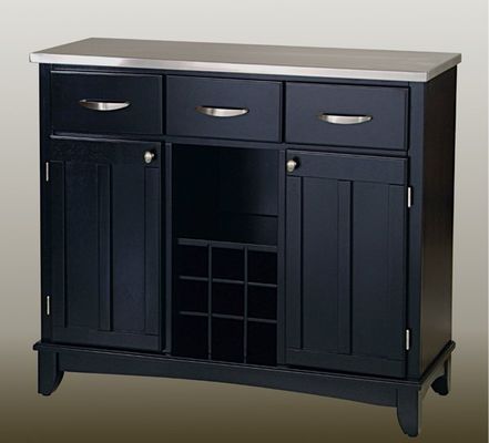 Buffet - Black Buffet with Stainless Top - Home Styles - 5100-0043