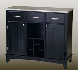 Buffet - Black Buffet with Stainless Top - Home Styles - 5100-0043