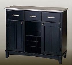 Buffet - Black Buffet with Stainless Top - Home Styles - 5100-0043