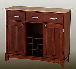 Buffet - Cherry Buffet with Natural Wood Top - Home Styles - 5100-0071