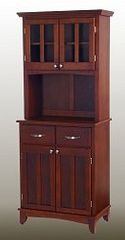 Buffet - Cherry Buffet with Two Door Hutch and Cherry Wood Top - Home Styles - 5001-0072-72