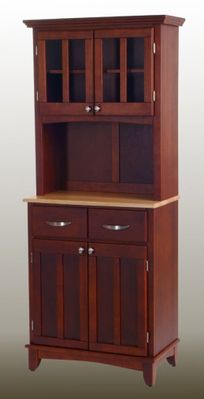 Buffet - Cherry Buffet with Two Door Hutch and Natural Wood Top - Home Styles - 5001-0071-72